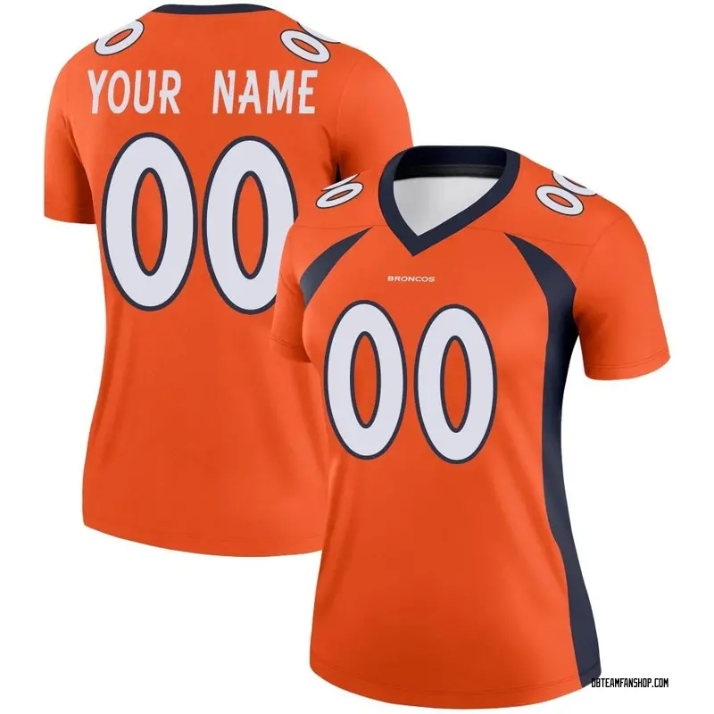 Women's Custom Denver Broncos Jersey - Orange Legend